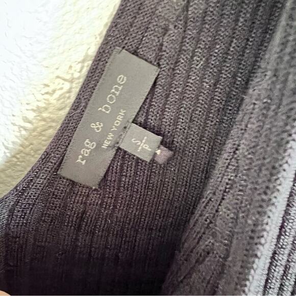 Rag & Bone Yasmine Ribbed Pleated V-Neck Tank Dress w/Blue Trim - Picture 8 of 14